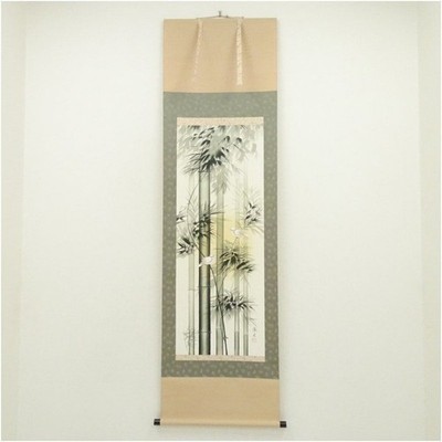 Yamashita Shungetsu Kimon Family Fortune Bamboo Sparrow Hanging Scroll Art Good