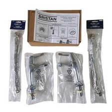 BRISTAN VAL2 HNK Kitchen Sink Lever High Neck Pillar Taps Chrome Ceramic Disc