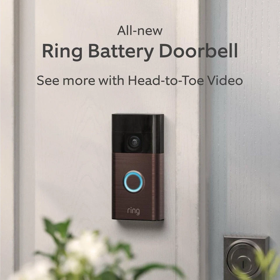 Ring Battery Doorbell Full View HD Venetian Bronze Head To Toe Video 2 Way Talk - Image 2 of 3