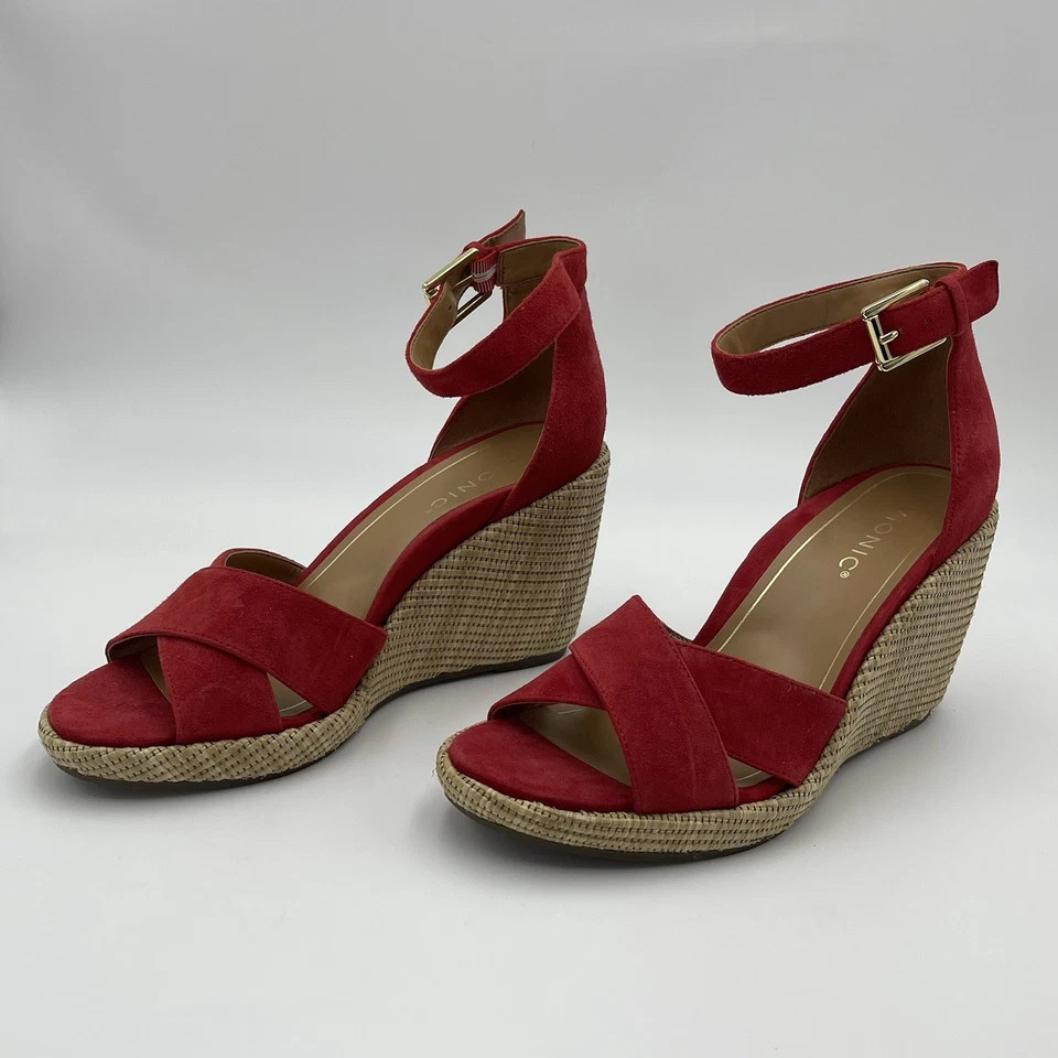 Alpargata Vionic Marina cuñas gamuza roja para mujer talla 9-UE 40-Reino Unido 6,5-precio de venta sugerido por el fabricante 239 USD Foto 3 de 4