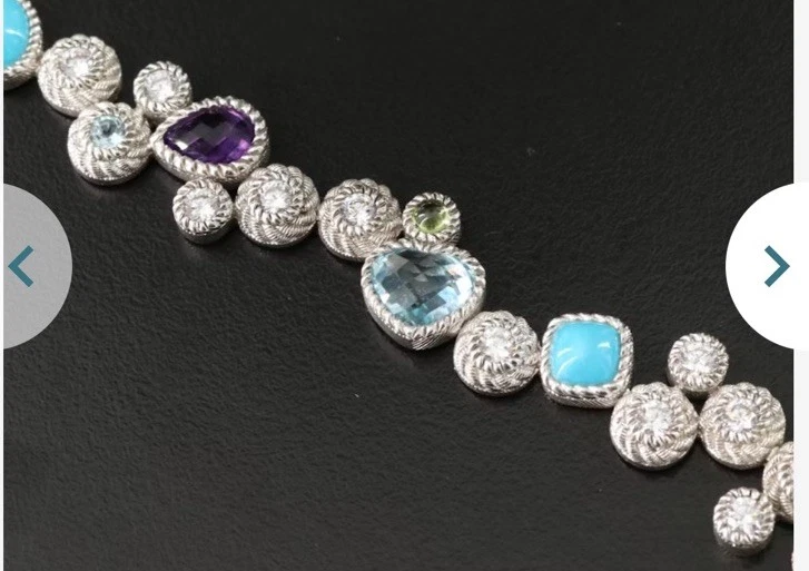 "Brazalete tenis Judith Ripka esterlina con múltiples piedras preciosas" 7,50"" usado en excelente estado" Foto 2 de 4