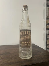 Vintage 12-sided P.J. Ritter Co. Philadelphia, PA. 9" Catsup Bottle