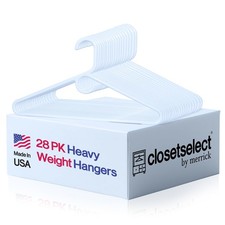 Ultra Heavy Duty Plastic Hangers, Made in USA, White Heavy Weight Hanger, 28 ...
