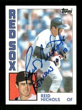1984 Topps  238 Reid Nichols signed auto autograph crisp blue sharpie ASC BXCP58