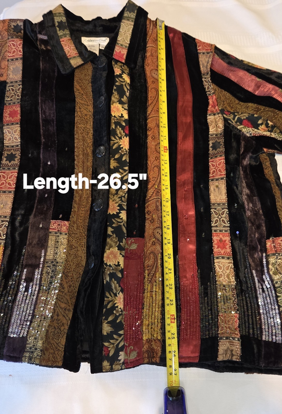 Coldwater Creek Patchwork Jacket  2X Sequins  Mix… - image 13