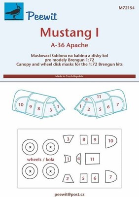Canopy Mask: North American Mustang I/A-36 Apache - Brengun - / 1:72