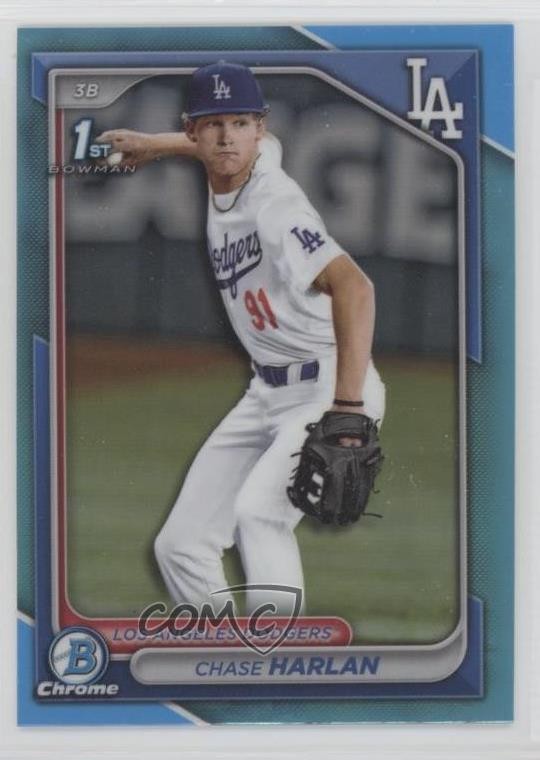 2024 Bowman Draft Chrome Sky Blue Refractor Chase Harlan #BDC-96 0i9h