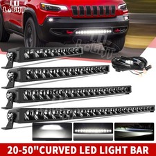 Curved 20"32"42"LED Light Bar Work Light Spot Flood Combo Offroad Driving Truck