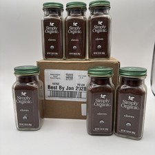 LOT OF 6 Simply Organic Ground Cloves 2.82 Oz Jar 65.88 VALUE
