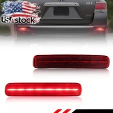 Red LED Rear Bumper Reflector Tail Brake Lights For 2011-2013 Toyota Highlander