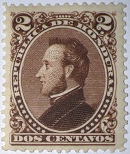 Sellos de viaje: Estampillas de Honduras Scott #31 Presidente Morazán 2 centavos como nuevas MOGH.