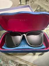 Gucci Mens GG0057SK Black Square Sunglasses Gray Tinted Lenses UV400 145mm