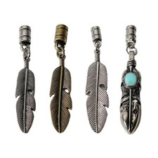 1Pc/12Pcs Feather Bolo Tie Tip Necktie Bolotie End Caps Replacement Accessories