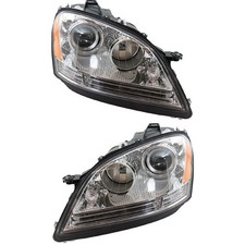 Headlight Set For 2006-2007 Mercedes Benz Ml350 Ml500 Ml320 Ml63 Amg With Bulbs