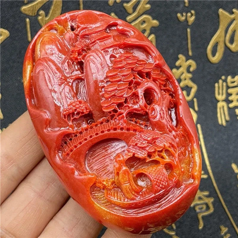 China Colección Tibetana Shoushan Piedra Talla Paisaje Pintura Colgante- Foto 4 de 4