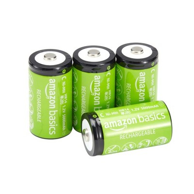 Retailer Basics 4-Pack Rechargeable C Cell Nimh Batteries 5000 Mah Pre-Charged