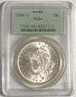 1884 O  MORGAN "PCGS MS64 OGH " - LUSTER/BREAST FEATHERS, HAIR, CRISP WHITE 💥✅