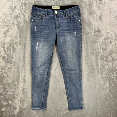 Democracy Ab Solution Skinny Jeans Women's Size 10 Blue Distressed Denim Pants