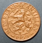 1959 Netherlands Antilles One Cent, Appears Uncirculated Beautiful Coin — photo 1