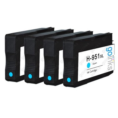4 Cyan Tintenpatronen für HP Officejet Pro 251dw, 8100e, 8600 Plus, 8615