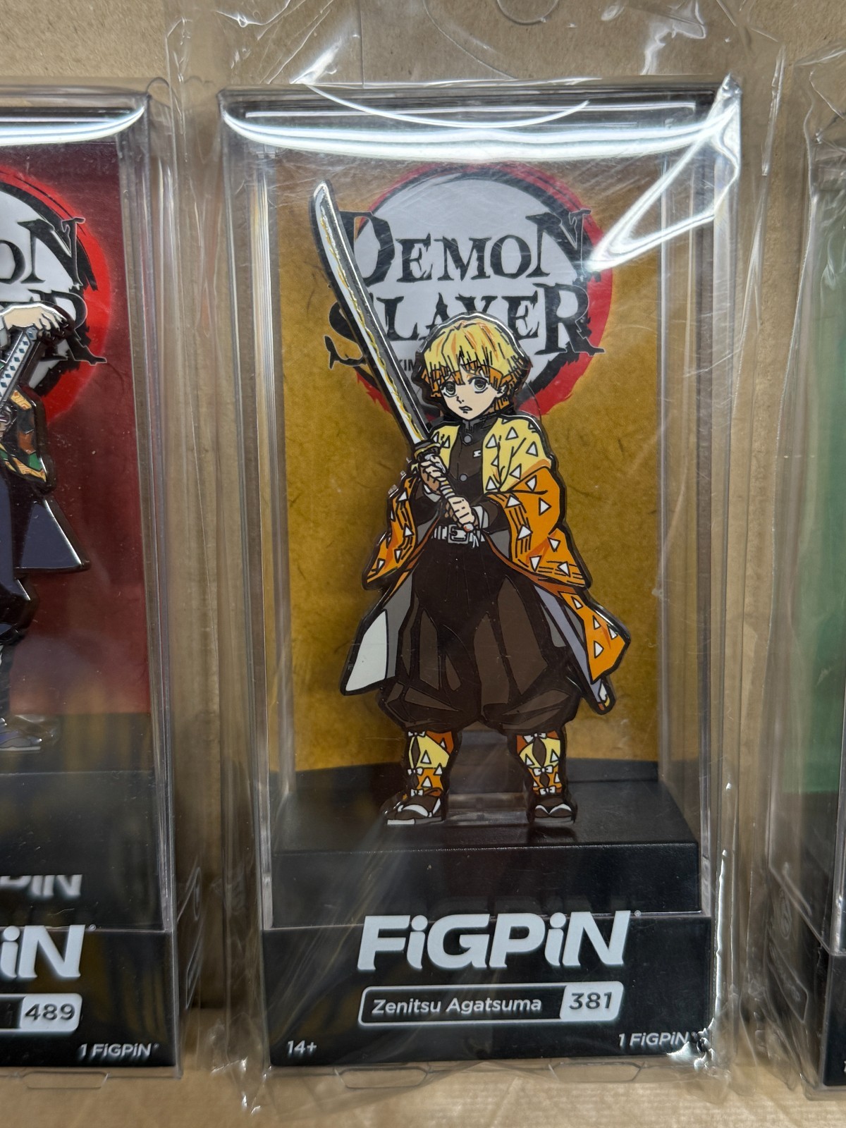 FiGPiN Demon Slayer Nezuko #379 Giyu #489 Zenitsu #381 Tanjiro #378 new lot of 4
