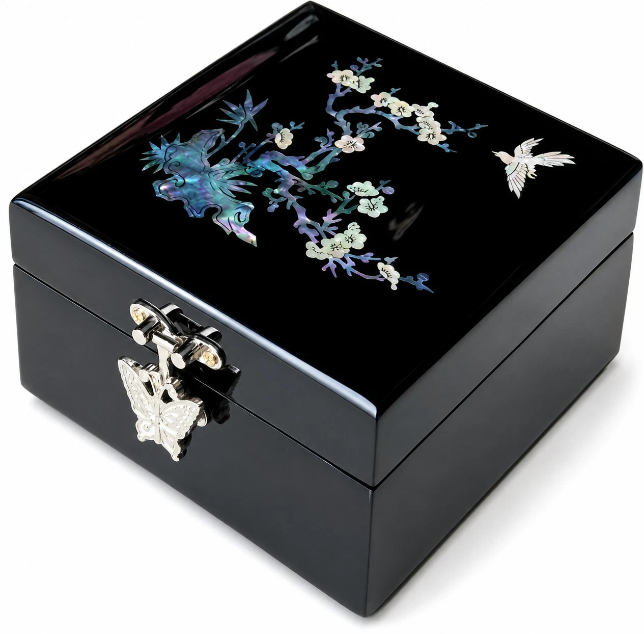 Jewellery Box - Wooden Handcrafted Gift Box - Silent Serenity Black Bijou Range