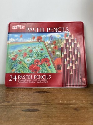 Derwent Pastel Pencils Set of 21 Mixed Colours Metal Tin Artists Drawing Sketch