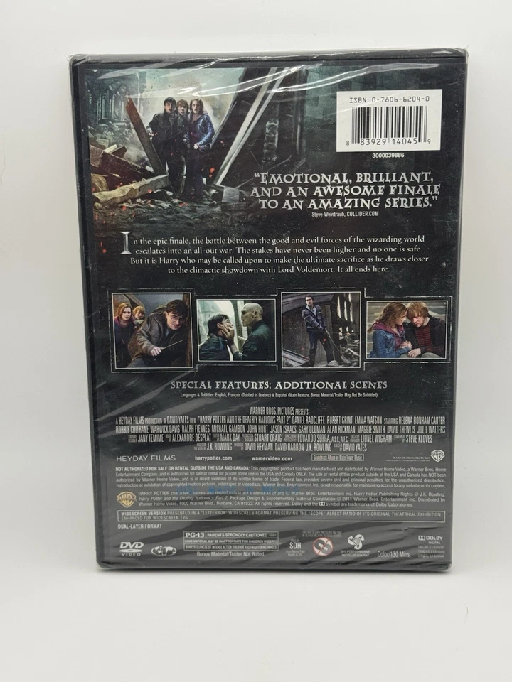 Harry Potter and the Deathly Hallows Part 2 DVD Sealed Brand New w/ Digital Copy - Image 2 of 3
