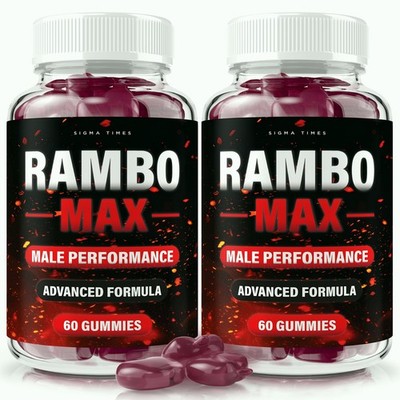 Rambo Max Gummies for Men   Male Performance & Men's Vitality Support -2 Pack