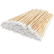 200 Pcs Cotton Swabs, 6 Inch Long Ear Buds with Extra Wooden 200pcs
