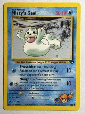 Misty's Seel Gym Challenge 091/132 MP-LP Pokémon Card