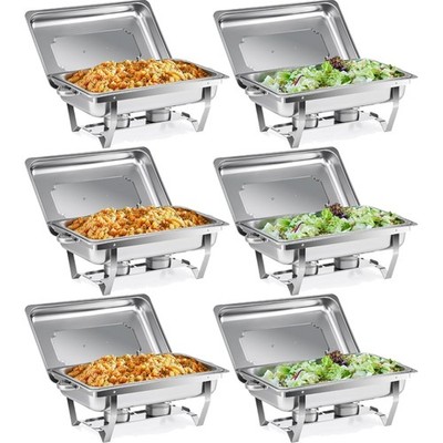 Chafing Dish 6-tlg. Edelstahl Buffetset 54L Warmhaltebehälter Catering