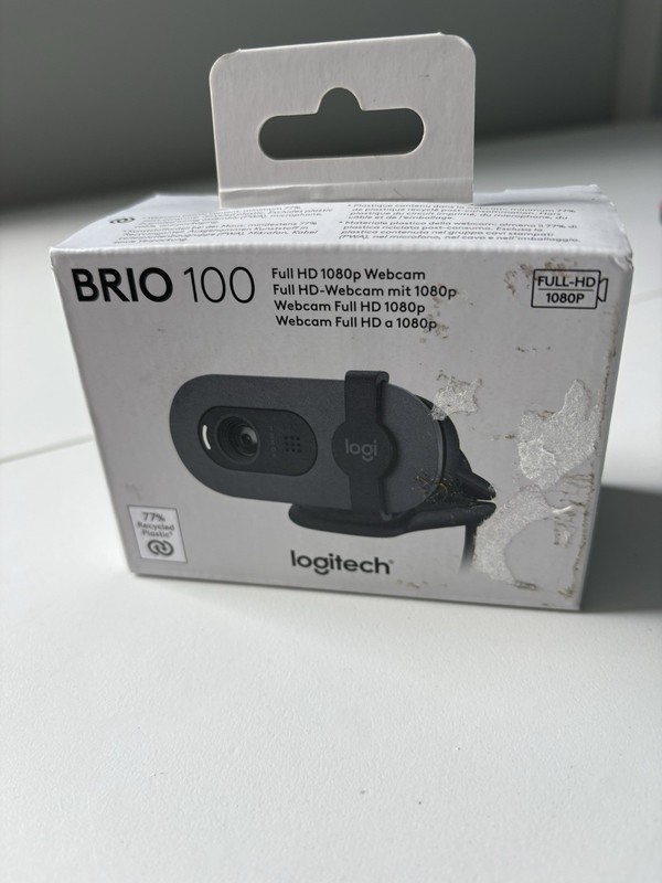 Logitech Brio 100 Full HD Webcam for Meetings and Streaming, Auto-Light Balance