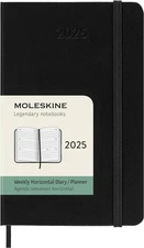 Moleskine 2025 Weekly Horizontal Planner Hard Cover Pocket 3.5x5.5 Black 144page