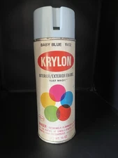 Vintage Krylon Notch Top, Baby Blue 1902, Rust Magic*  Flat Ball spray paint can