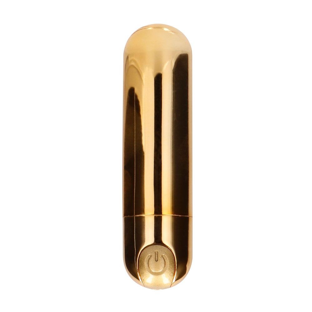 Rechargeable Mini Bullet Vibrator Small Vibe Massager - 10 Speed - Gold