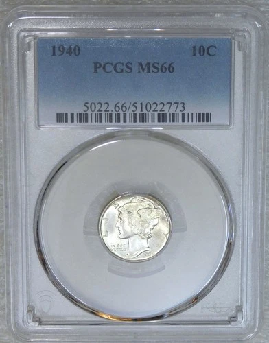 1940 Mercury Dime PCGS MS66 Frosty Original PQ Just Graded New Holder #J154G