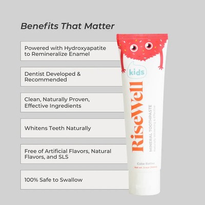 RiseWell Kids Mineral Hydroxyapatite Toothpaste- Cake Batter 3.4oz