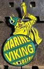 VINTAGE 1956 DATED VIKING MARINE GASOLINE 8” PORCELAIN  GAS OIL SIGN