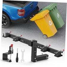 Dual Trash Can Hauler Hitch,Height Adjustable Trash Can Hitch,Double Garbage 