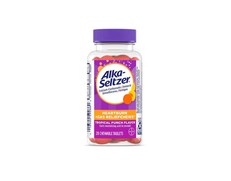 Alka-Seltzer Antacid Chewable Tablets Tropical Punch, 28 ct/ea  EXP 03/2027