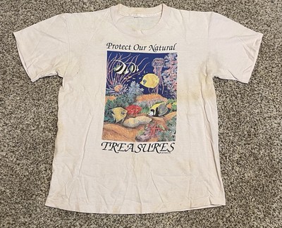 Vintage Protect Our Natural Treasures Humanitees Fish Size L