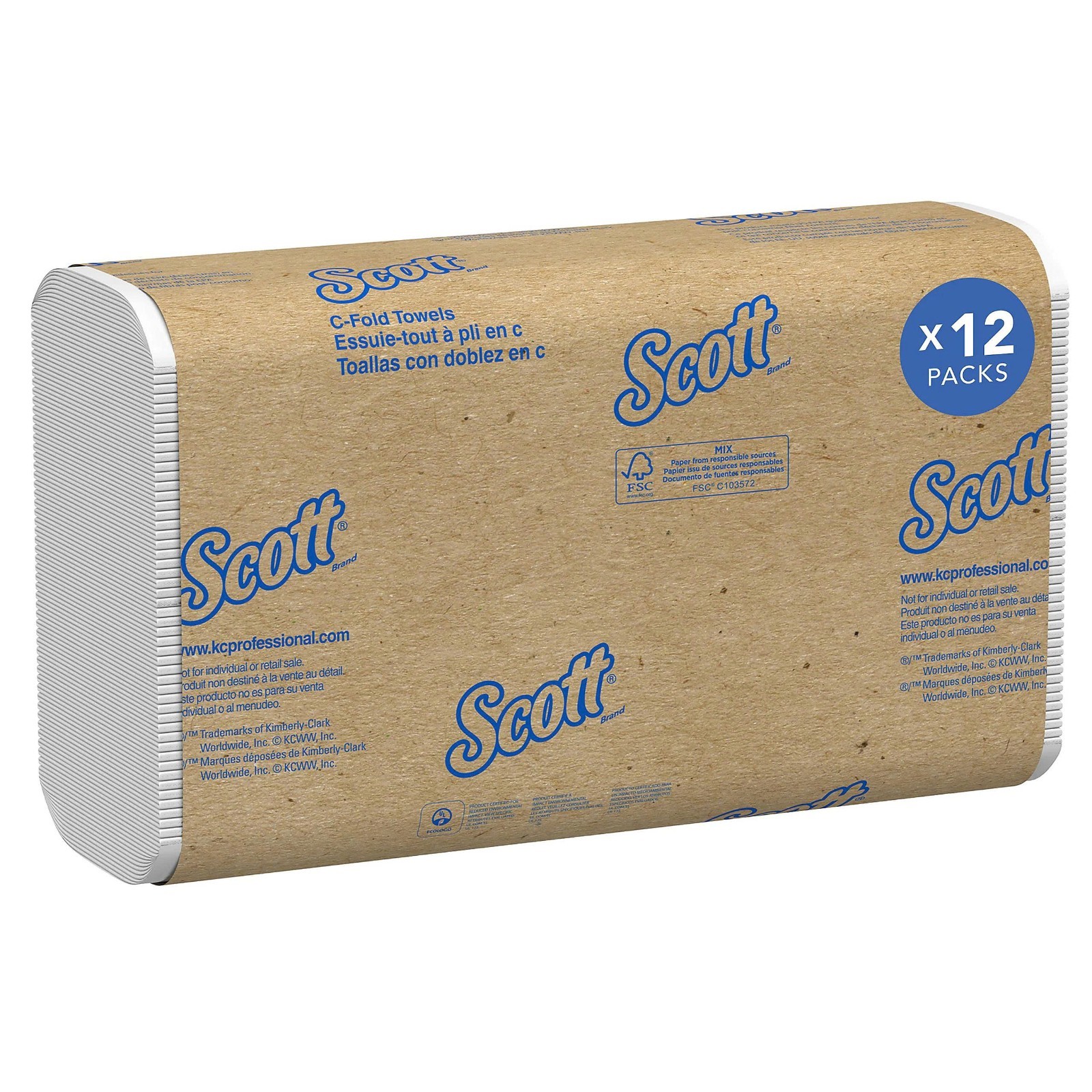 Scott Essential C-Fold Paper Towels, 12 Packs/Case, 200 Sheets Each ( 01510 )