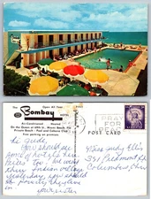 Bombay Hotel Miami Beach Florida Pool Postcard