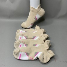 Bombas Women's Running Ankle Socks 4 Pair Pack Oatmeal Pink Size S M L New