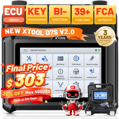 XTOOL D7S V2.0 OBD2 Scanner Bidirectional Auto Diagnostic Tool Key Programming