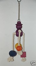 BIRD PARROT TOY MEDIUM SNOWMAN ROPE  BLOCKS AMAZON
