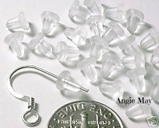 Hypo-allergenic Soft Clear Rubber Earnuts. Pkg of 100