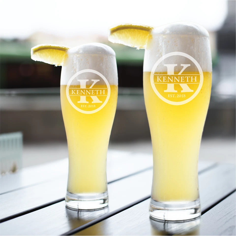 Taza de vidrio de cerveza Pilsner personalizada - vaso de pinta de 16 oz - vaso de cerveza grabado Foto 2 de 4