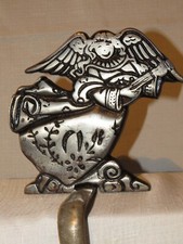 ANGEL Christmas Stocking Hanger /Holder HEAVY Cast Iron Vintage Grandeur Noel